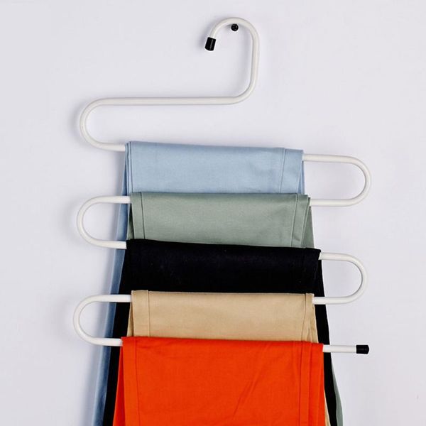 

hangers & racks stainless steel pants anti-slip s shaped multifunctional clothes storage rack @ls