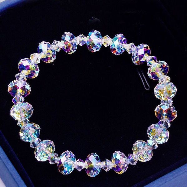 

bracelet 2021 korean women's simple personalized crystal bracelet beaded elastic gift, Golden;silver