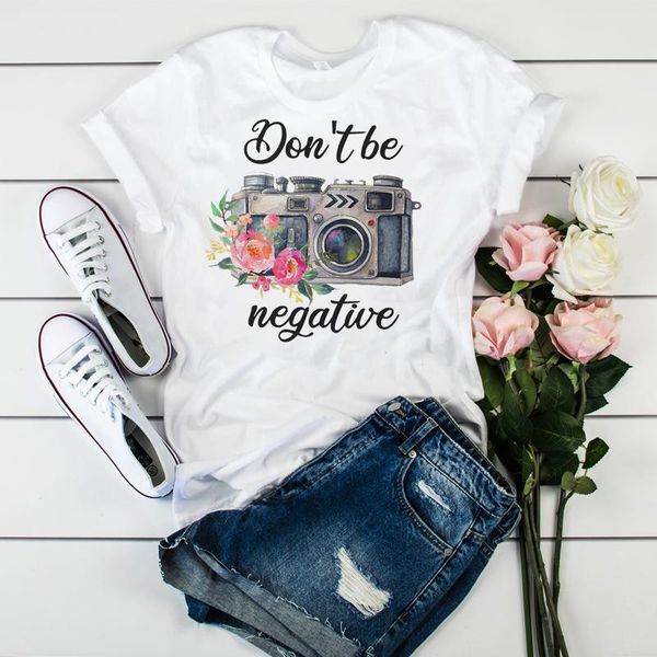 

harajuku women tshirt camera flower printed te e ullzang graphic female tee shirts shrot sleeve clothes femme women's t-shirt, White