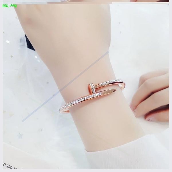 

luxury design net red personalized titanium steel nail women's minority fashion temperament bracelet rose gold hand decoration does not