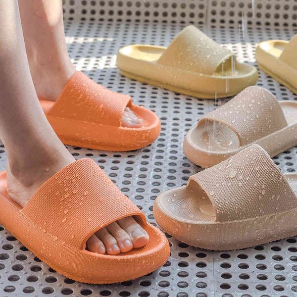 

sandals bathroom non-slip slippers fashion thick sole soft indoor slide casual beach platform men women home shoes wrmd, Black