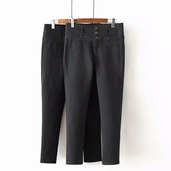 

women's pants & capris plus size casual pencil autumn winter women clothing fashion slim lined with velvet warm thick stretch trousers, Black;white