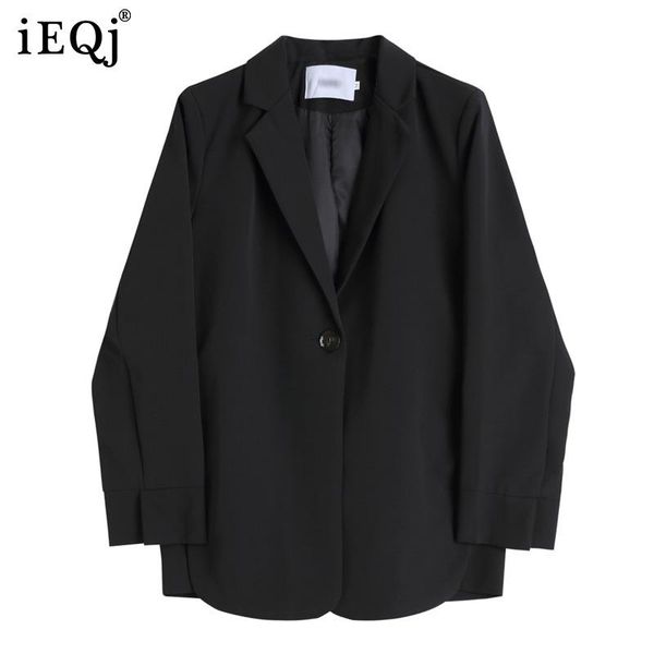 

women's suits & blazers ieqj women casual all-match office lady blazer lapel long sleeve loose jacket fashion tide autumn minimalism 20, White;black