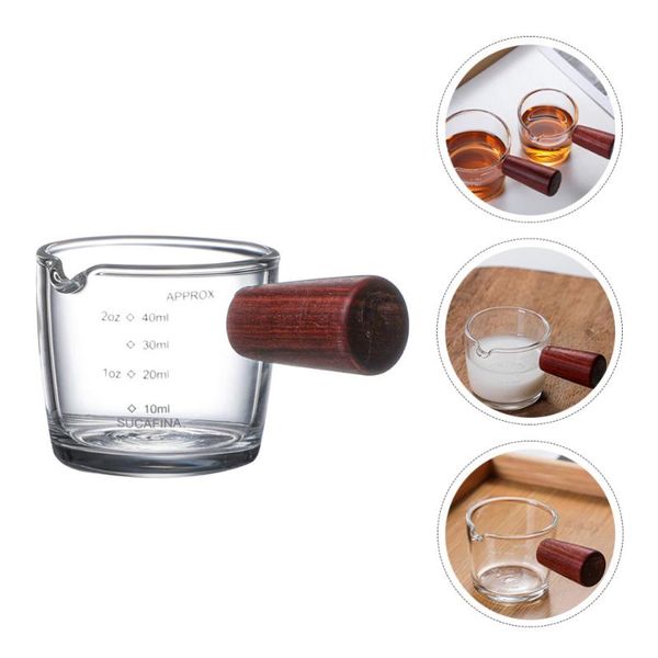 

mugs 1pc pitcher coffee jar small jug with anti-scald wooden handle