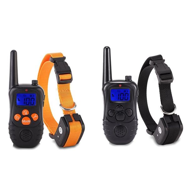 

plug pet with 300m remote dog training collar lcd blue sn collars & leashes