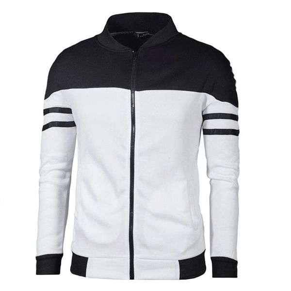 

fashion strped print hoodies men long sleeve hooded jackets sweatshirts 2021 casual streetwear clothes men's &, Black