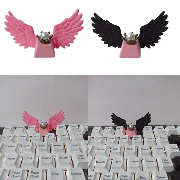 

mouse pads & wrist rests diy personalized keycap beautiful girl angel wing pink cute mechanical keyboard kids toys animation