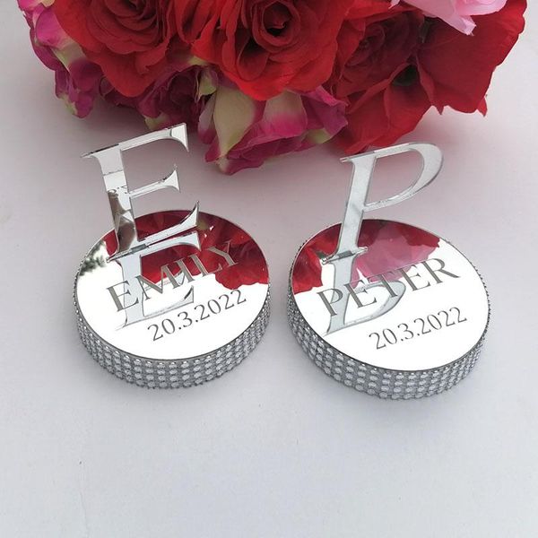 

party decoration 1pair/2pcs heart and round symbol wedding signature personalized mirror front cover bride & groom dream decor gift favor
