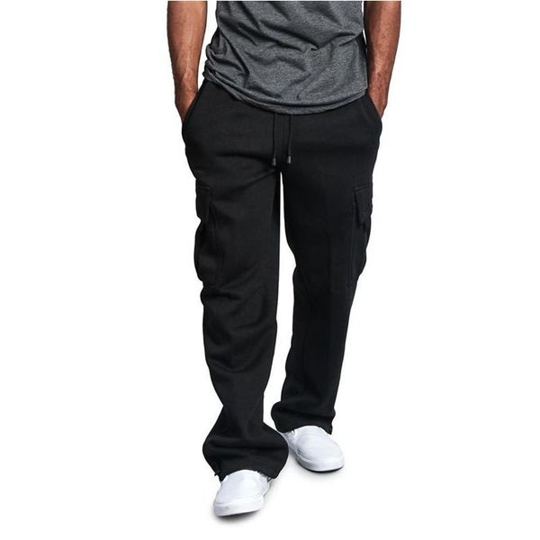 

men's pants cargo trousers for men 2021 clothing sports military style, Black