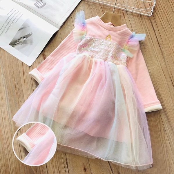 

girl's dresses baby girls princess fashion autumn party mesh sweet dress children prom clothing elegant vestidos 3-7 years, Red;yellow