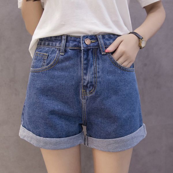 

women's shorts high waist denim harajuku jeans vintage pants women summer spring loose casual pockets clothes ladies pqag, White;black
