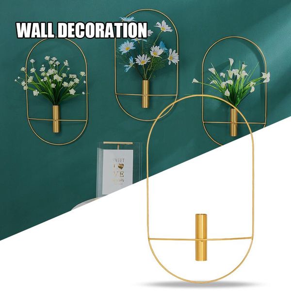 

decorative objects & figurines simple wrought iron wall decoration vase modern light luxury home living room shop flower arrangement art gol