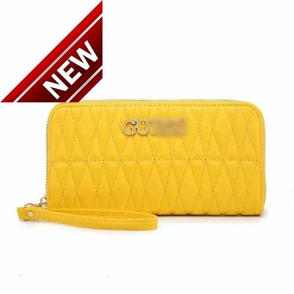 

2022 new gues bag women's wrist bubble embroidered thread silver wallet medium long handbag