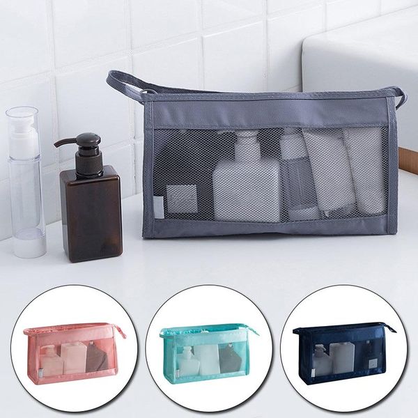 

storage bags 1pcs women men necessary portable cosmetic bag transparent travel organizer fashion large printed toiletry makeup pouch