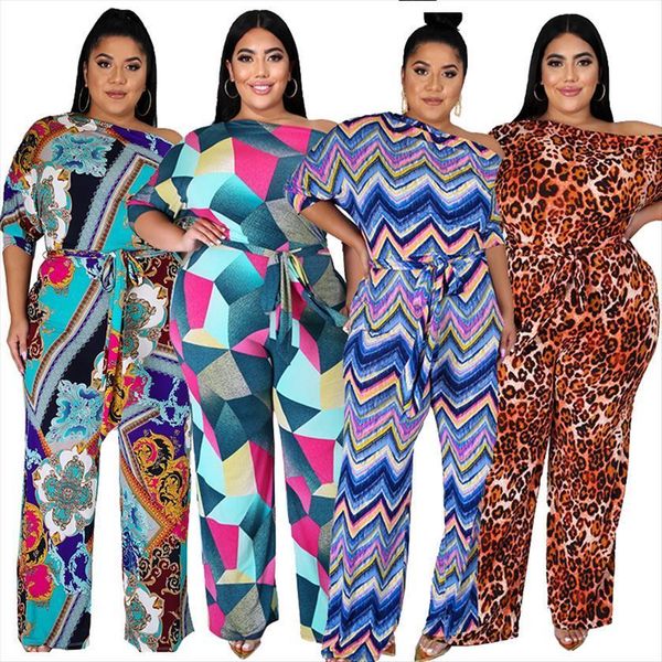 

plus size and one piece women romper outfit with lace up loose trouser floral jumpsuit wholesale dropshipping, Black;white