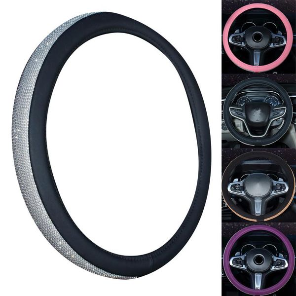 

steering wheel covers universal cover 15inch rhinestones leather protector