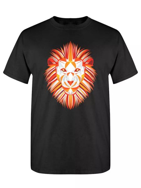 

reddish lion head tee men's -image by shutterstock, White;black