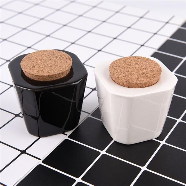 

storage bottles & jars 1pc mini 10ml ceramic glass dappen dish bottle liquid glitter powder bowl cup with wood lid