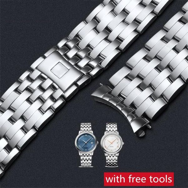 

watch bands 316l stainless steel watchband 20mm silver smooth folding clasp bracelet fit for omeg-a tools, Black;brown