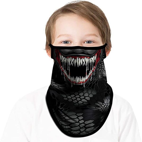 

cycling caps & masks children bandana scarf protective face mask with ear loops neck gaiter tube buff headwear shield motorcycle balaclava f, Black