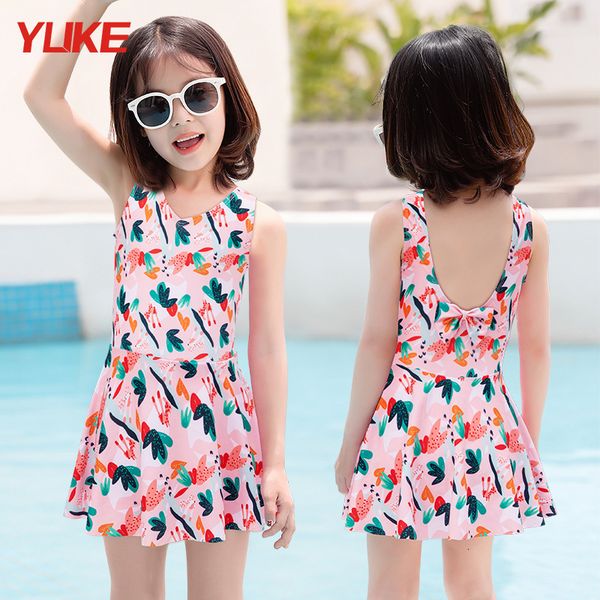 

children' swimsuit girl' one-piece skirt sunscreen swimsuit 2021 new cute baby girl' swimsuit, Red;black