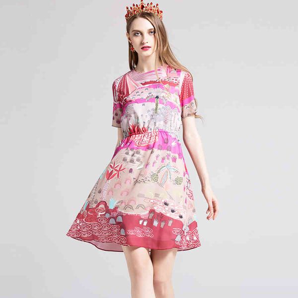 

dress bohemian print short tropical summer hawii unique button key hole back elastic line above knee female length ed, Black;gray