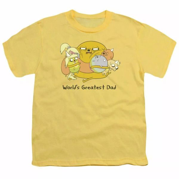 

Adventure Time Worlds Greatest Dad Kids Youth T Shirt Licensed Toons Tee Banana, White;black
