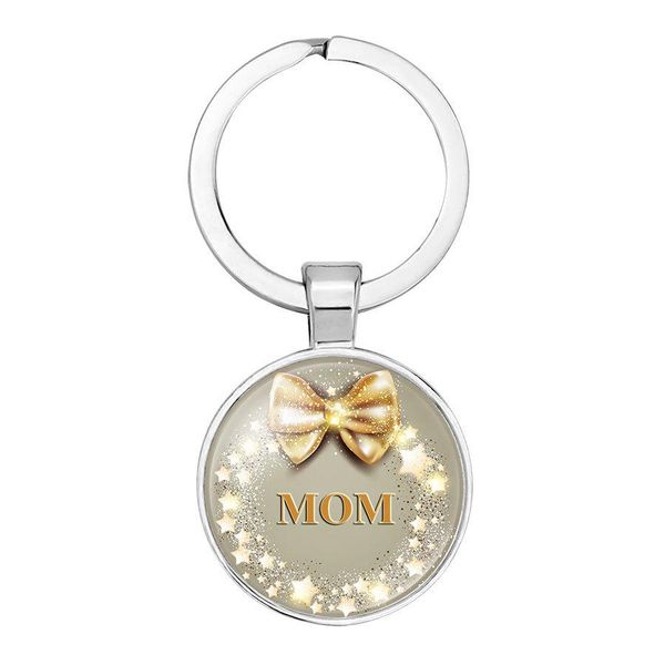 

mom keychains letters family time gem glass pendant keychain fashion jewelry car metal keyrings key holder mother's day gift, Slivery;golden