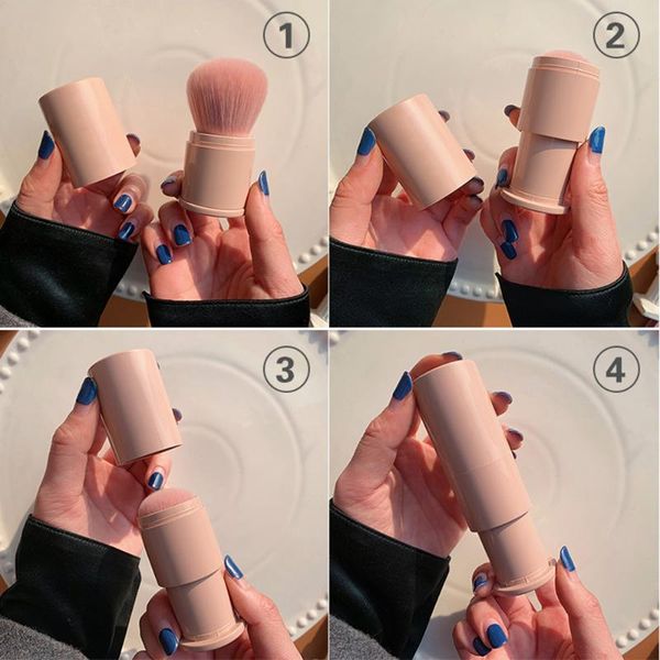 

makeup brushes 1pcs portable single retractable brush large blush with lid face profession beauty tools convenient for novices