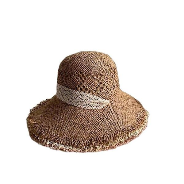 

wide brim hats cute girls straw hat sun kids large beach summer boater ribbon round flat fedora, Blue;gray