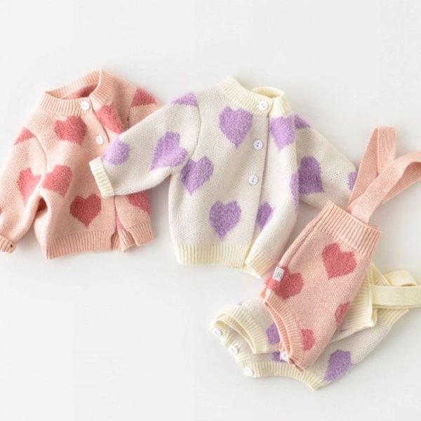 

clothing sets baby girls autumn winter fashion toddler knitted pattern clothes long sleeve sweaters romper lovely 0-2y, White