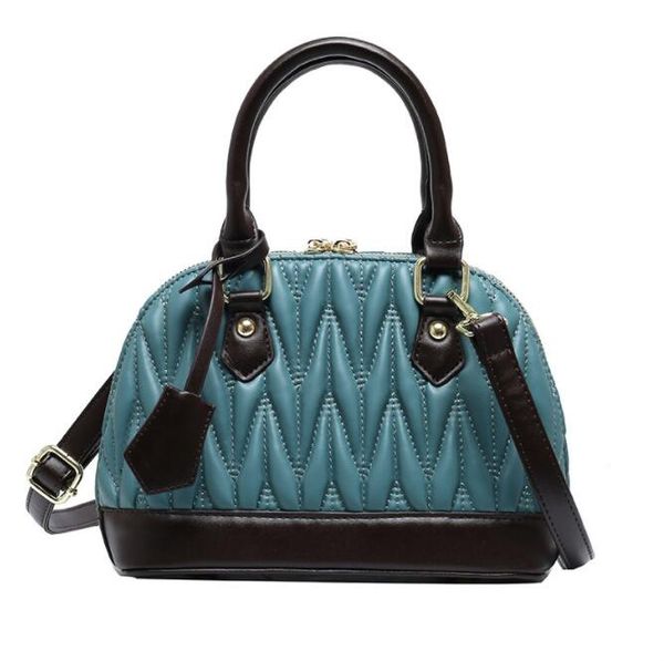 

factory outlet women bag striped fashion handbag western style fold portable shell handbags retro leather shaped womens shoulder bags, Black;red