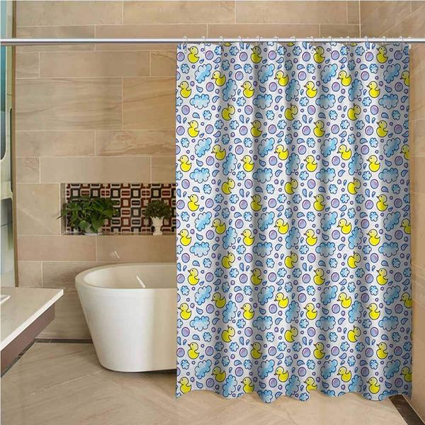

baby shower stall curtains washing time themed image with soap bubbles water droplets rubber ducks pattern shower curtains in