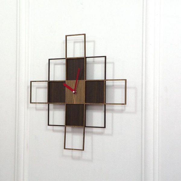 

wall clocks vintage wood clock wooden creative artistic personality bracket mute