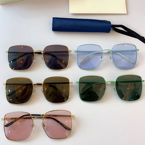 Womens Sunglasses 0802s Mens Big Box Personalidade Metal Frame Fashion Shopping Clássico All-Match Style Óculos 0802 Viagens Viagens Disponível Anti-UV400 Proteção