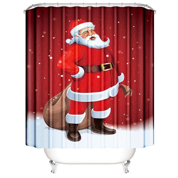 

shower curtains santa claus curtain christmas bathroom waterproof bathtub