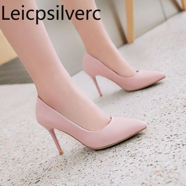 

pumps spring and autumn style fashion slip-on pointed shallow mouth fine heel high women's shoe plus size 34-43 dress shoes, Black
