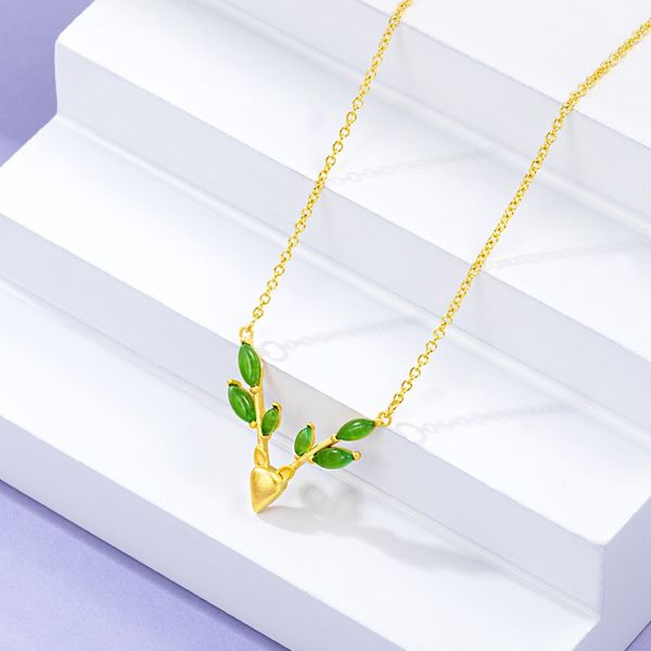 

women's antlers shape 24k gold plated necklace chains njgn023 fashion wedding gift women yellow gold plate chain necklaces, Silver