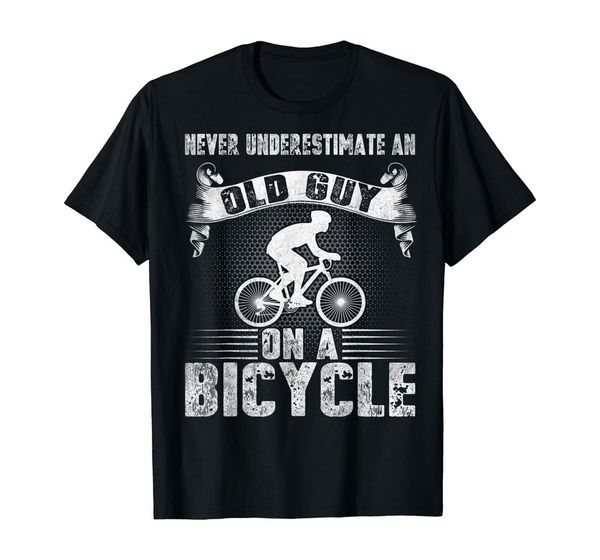 

never underestimate an old guy on a bicycle t-shirt size s-5xl, White;black