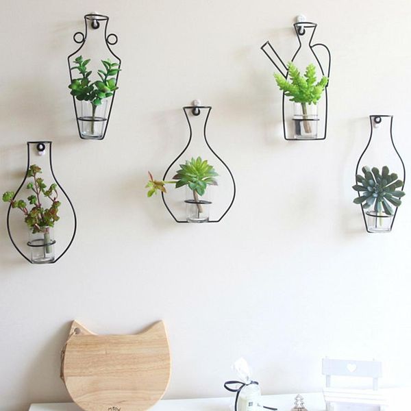 

other home decor 1pcs wire vase pergola dry and fresh simulated flower craft nordic style creative wall pendant frame
