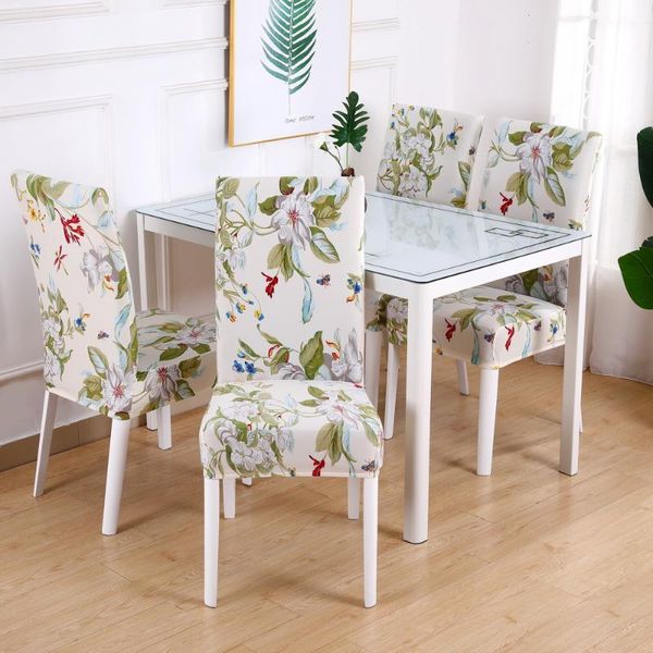 

chair covers 1/2/4/6pcs modern removable cover wedding restaurant housse de chaise anti-dirty seat printing kitchen slipcover