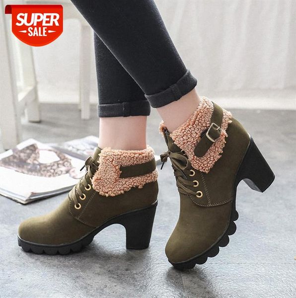 

women's plus size martin boots short wild round toe thick bottom heel chic tide #294g