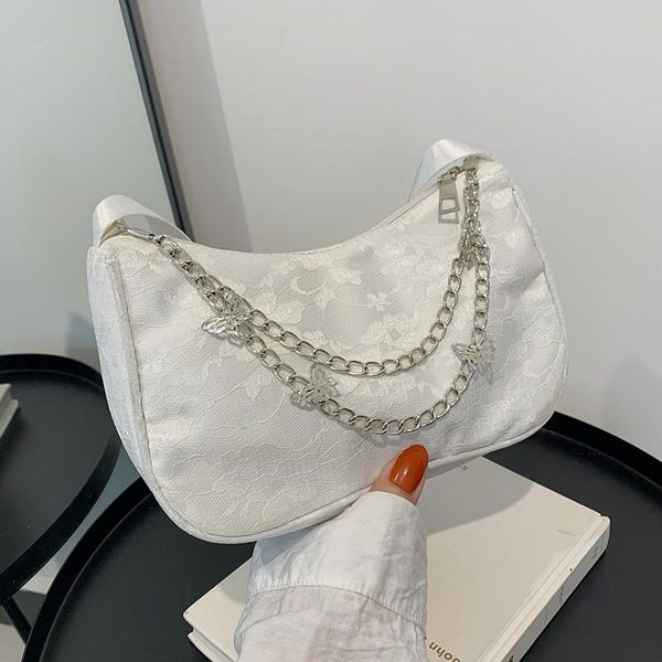 Evening Bags 2021 Arrivals Women's Shoulder For Female Butterfly Chain Lace Black Candy-colored Fashion Leisure Style Women Flap Bag