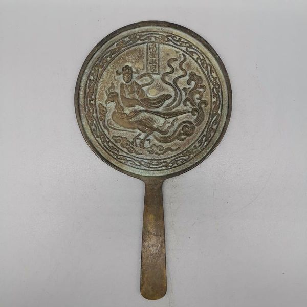 

exquisite antique round bronze mirror decoration ornaments collection modern handicraft handmade metal office feng shui ancient mirrors