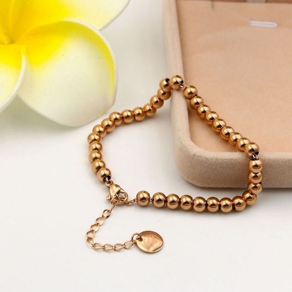 

price simple fashion korean buddhist beads bracelet titanium steel ball hand jewelry, Black