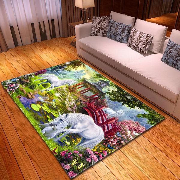 

carpets 3d white horse carpet children's room decoration living bedroom area