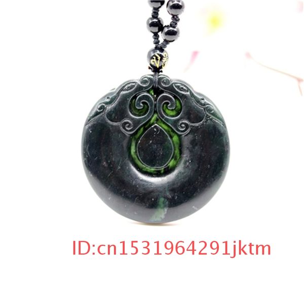 

green necklace jade men gifts jewelry charm dragon amulet hand-carved chinese pendant natural obsidian for black accessories, Silver