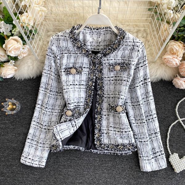 

women's wool & blends autumn women knitted jacket short elegant o-neck single-breasted cardigan sweater office ladies urban loose, Black