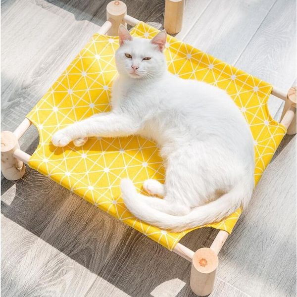 

cat beds & furniture breathable bed dog house mat summer sleeping cats nest soft long basket pet cushion portable pets supplies
