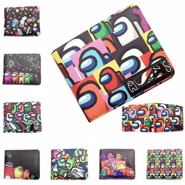 

game wallet young men and women short wallets fashion comics student pu purse cosplay q02 2444, Red;black